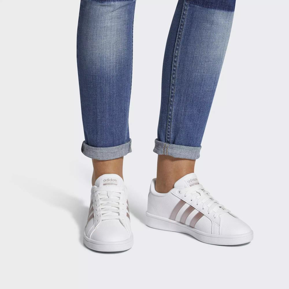 Adidas Cloudfoam Advantage Zapatillas De Tenis Blancos Para Mujer (MX-21558)
